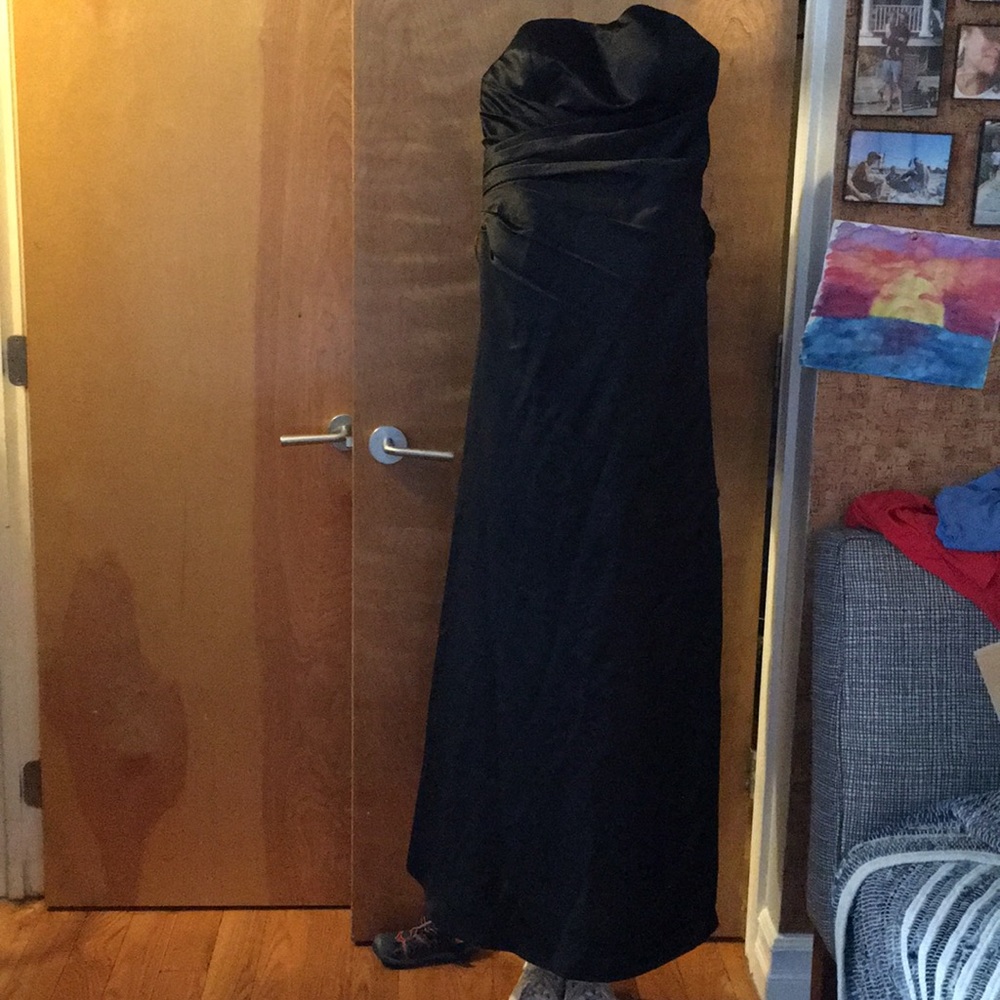 Long black bridesmaid dress